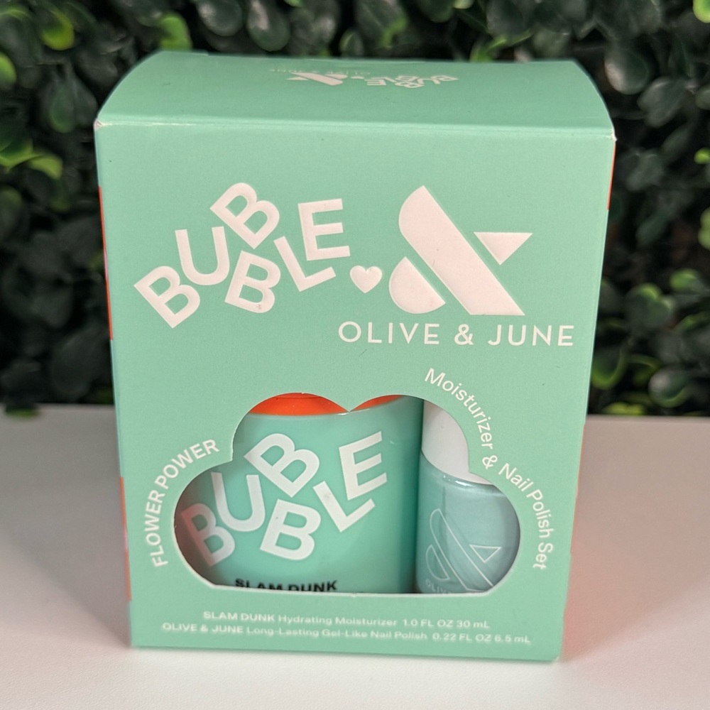 Bubble Skincare x Olive & June Flower Power Moisturizer & nail polish Set (New)